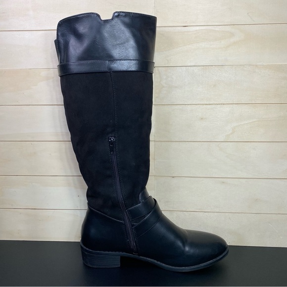 Rampage Imagine Riding Boots Black Women's Size 9 Shoes M Faux Leather - Picture 3 of 11
